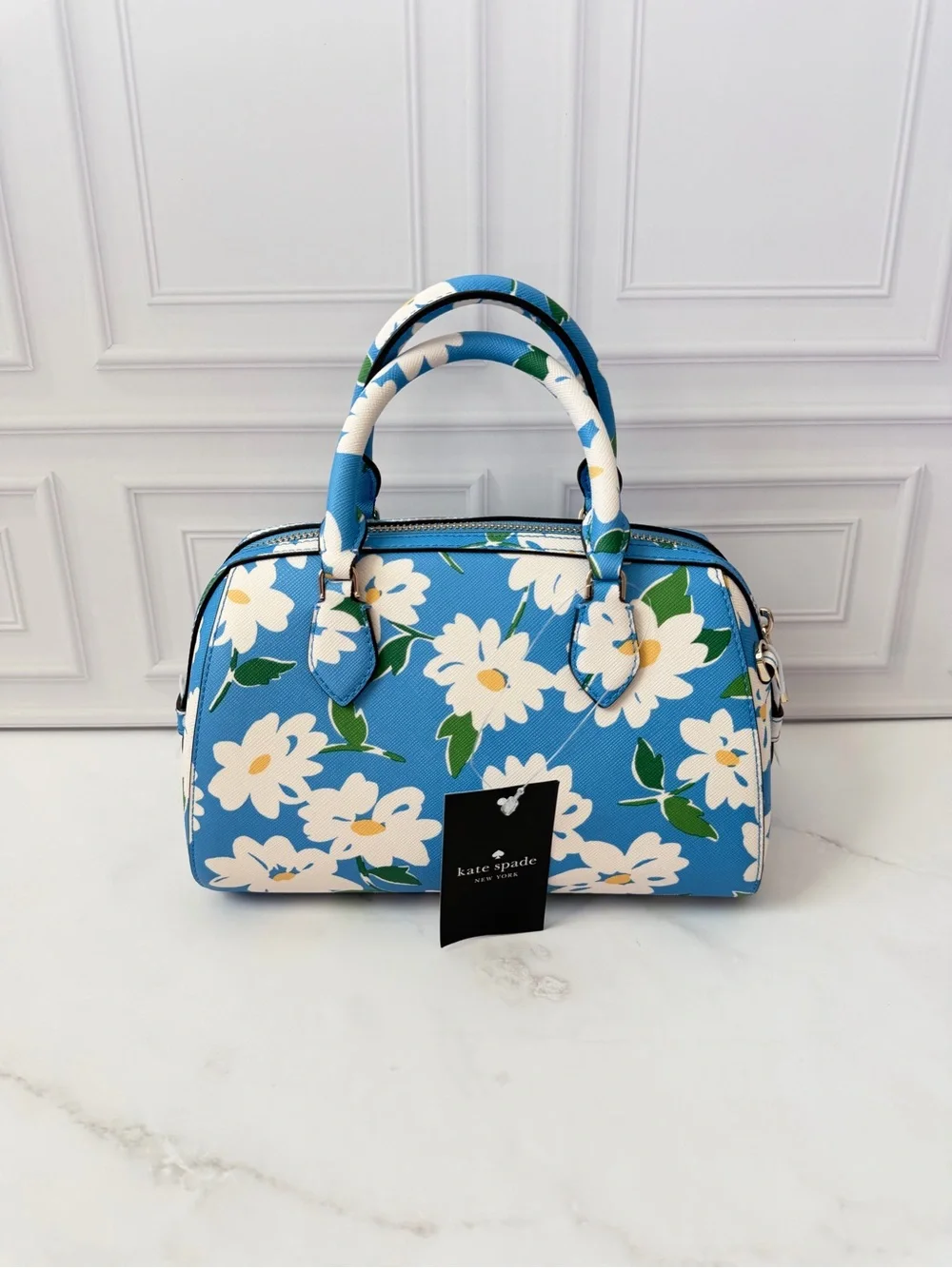 Kate Spade Madison Charming Daisy Duffle Crossbody Bag Blue Floral NWT $349